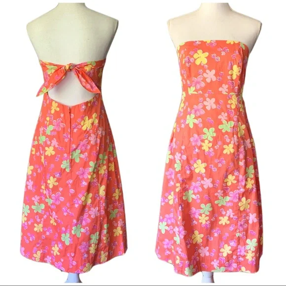 open lace back dress Orange Sunset Botanica Floral Print Linen One Shoulder Mini Sasha Dress   SABO